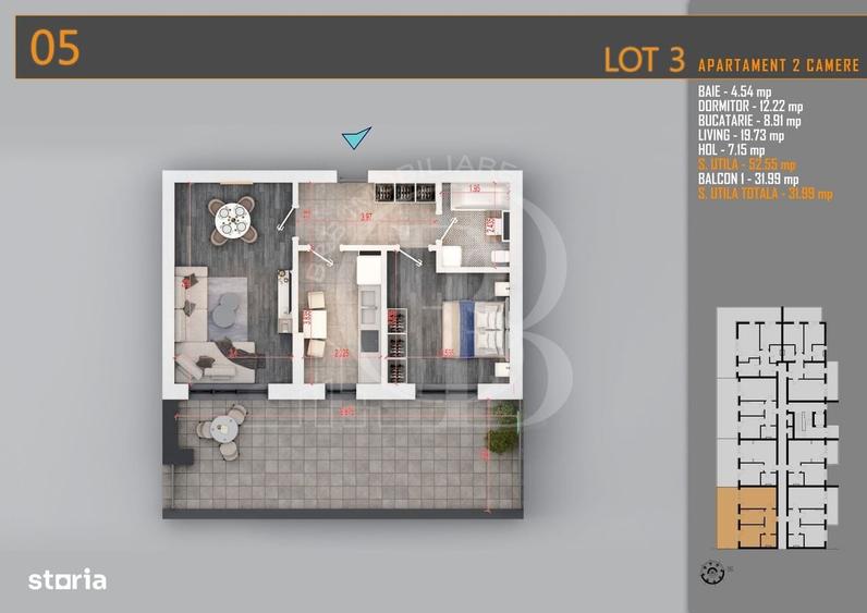 Apartament 2 camere cu terasa Titan-Pallady-Metrou Teclu - 3