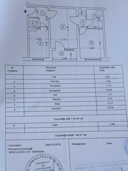 Apartament cu 2 camere semidecomandat în Valea Călugărească