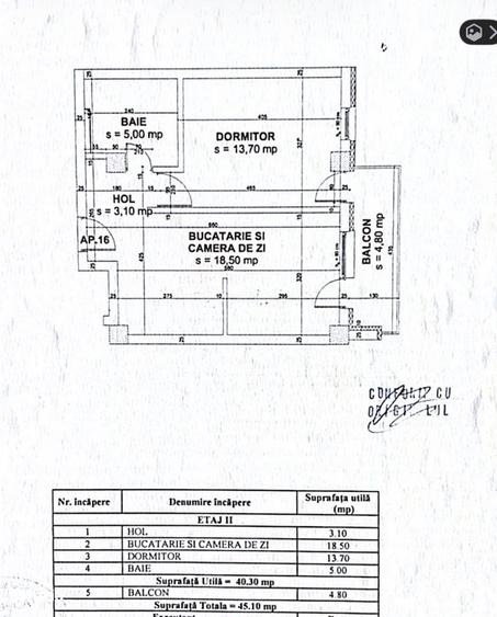 Apartament cu 2 camere în Turnișor