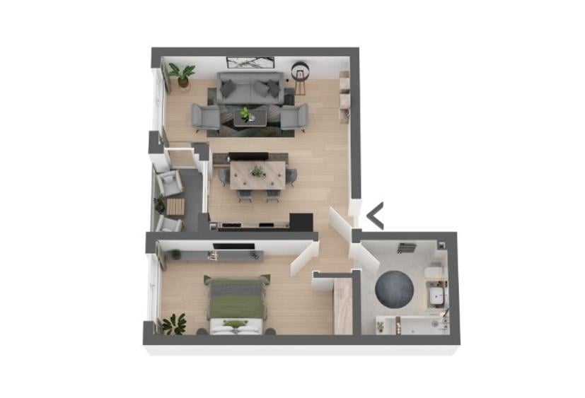 Apartament cu 2 camere semidecomandat în Apahida