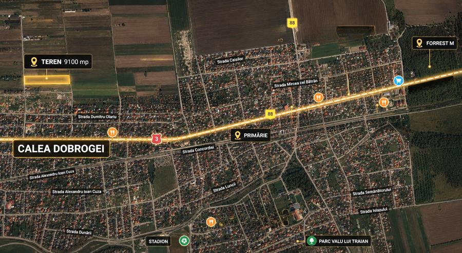 Teren agricol intravilan de 9100 mp, în Valu lui Traian