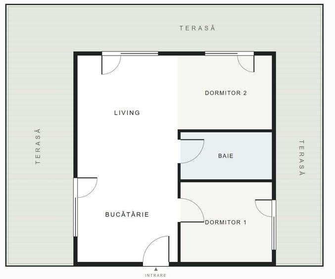 3 camere 70mp cu terasa 50 mp in CF, parcare inclusa - Strada Stejarului - 1