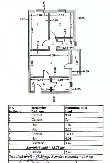 Apartament cu 3 camere semidecomandat, mobilat în Central