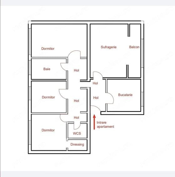 Apartament cu 4 camere decomandat în Cetății