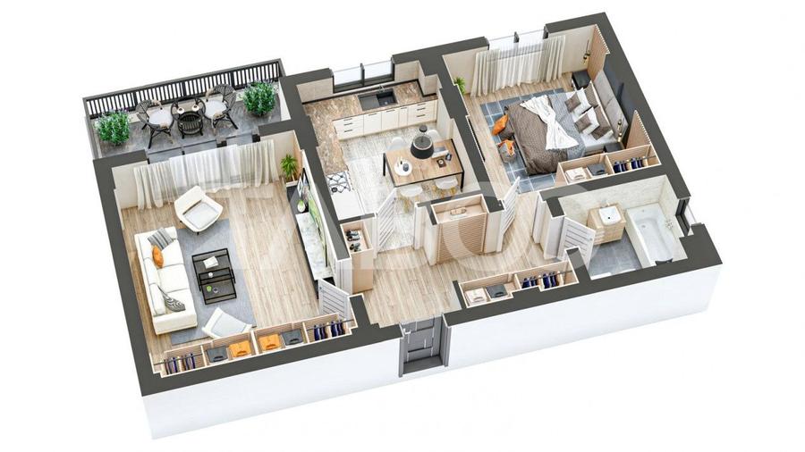 Apartament de vanzare decomandat 2 camere 60 mpu balcon Rahovei Sibiu - 10