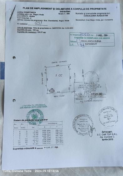 Teren de 540 mp, în Central