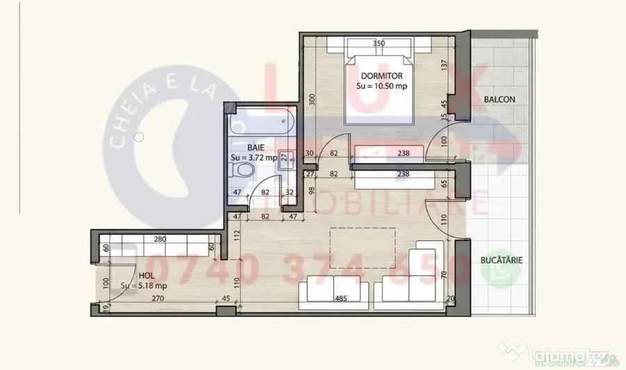 Apartament cu 2 camere semidecomandat în C5