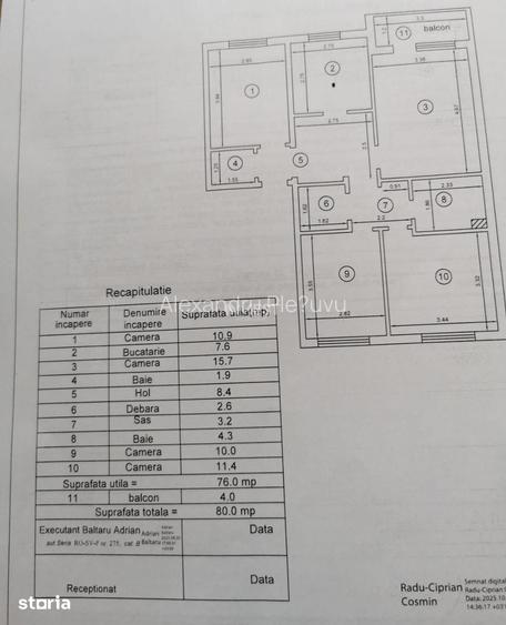 Apartament 4 camere, etaj 3, zona Mircea cel Batran