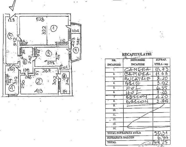 Apartament cu 2 camere decomandat în Central