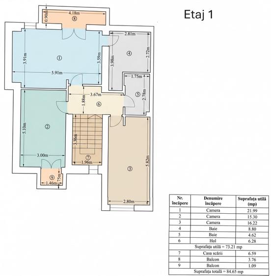 Duplex cu 5 camere cu Canalizare în Otopeni