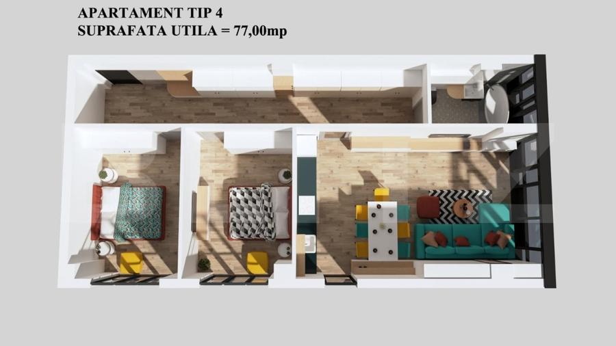 Apartament cu 3 camere decomandat în Burdujeni
