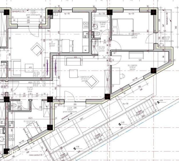 Apartament 3 camere, Bloc Nou, Zona Stadion, 74 MP + 2 Balcoane - 4