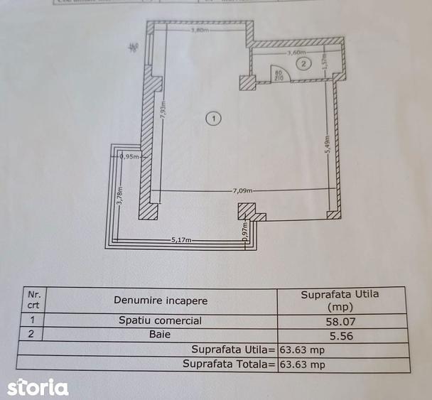 Spațiu comercial, de 64 mp, în Chiajna