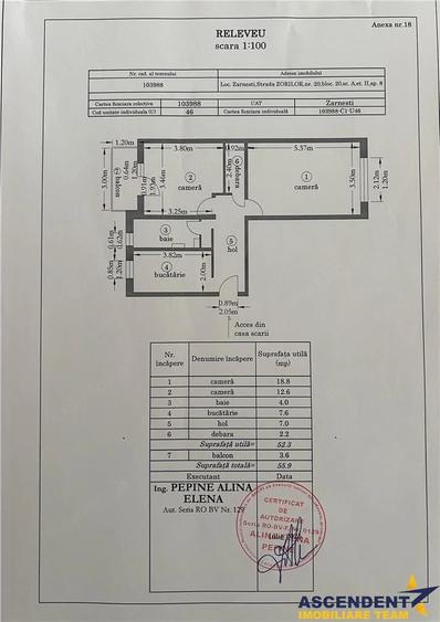Apartament cu 2 camere decomandat în Est