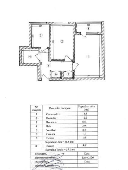 Apartament cu 2 camere de vânzare – Tineretului