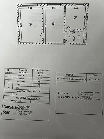 Apartament cu 2 camere semidecomandat în Ozana