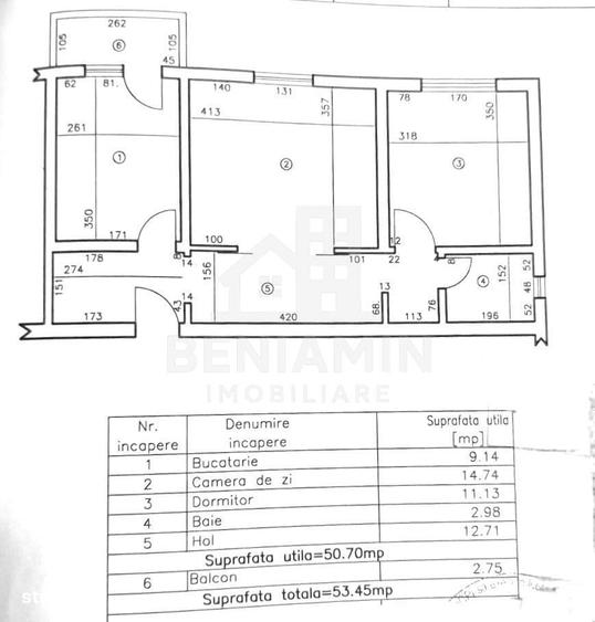 Apartament cu 2 camere decomandat în George Enescu