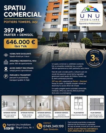 Spațiu comercial, de 397 mp, în Cug