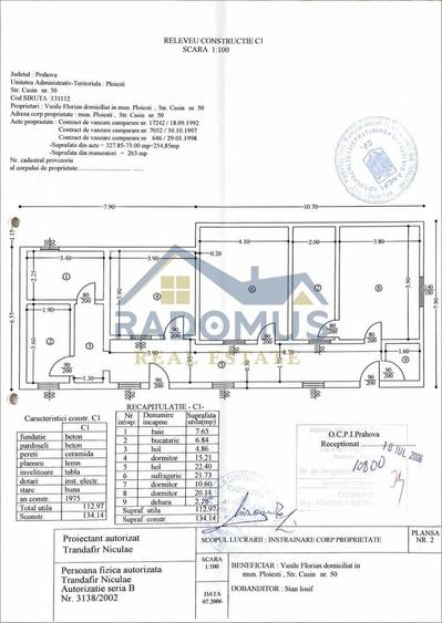 Casă individuală cu 3 camere cu Canalizare în Vest