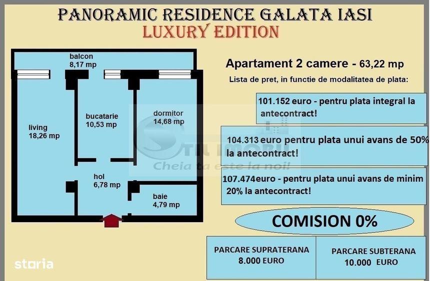 Apartament cu 2 camere decomandat în Galata