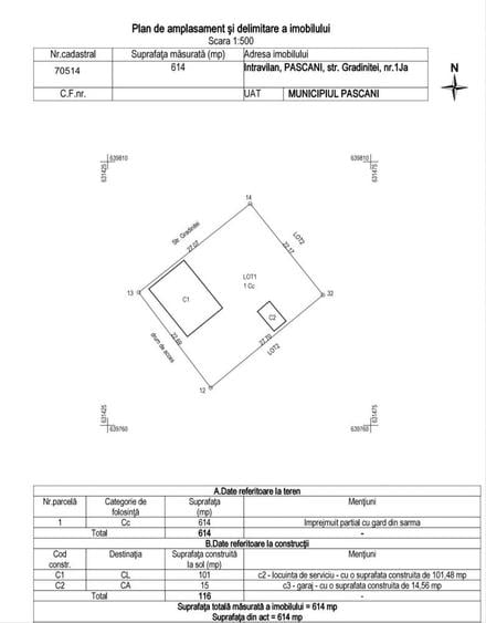 Teren de 614 mp, în Exterior Vest