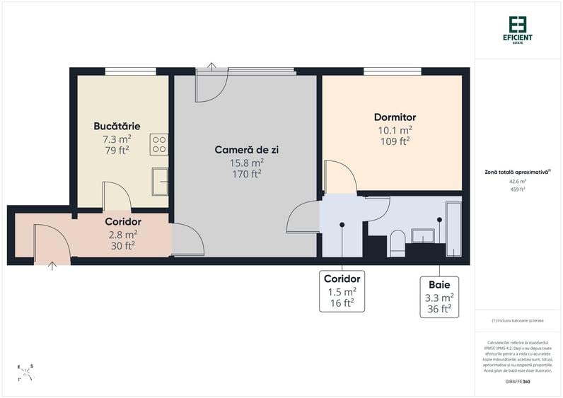 Apartament cu 2 camere semidecomandat în Circumvalațiunii