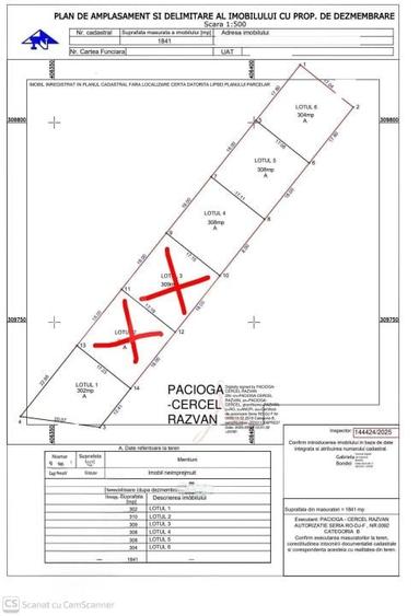 Teren 3 parcele intravilan, 308 mp, deschidere 18 m, Damila zona U.M. - 2