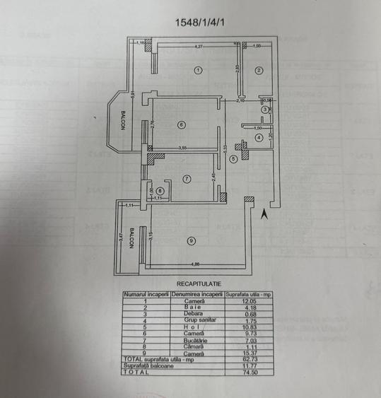 Apartament cu 3 camere decomandat în Păcurari