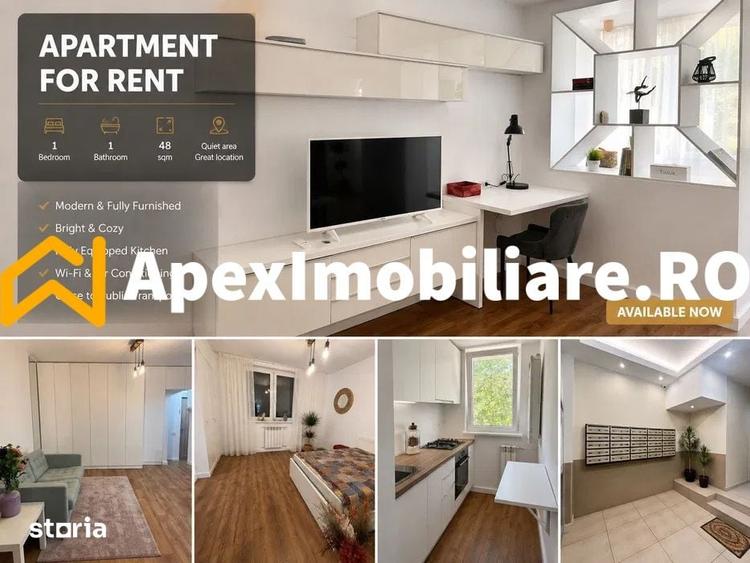 Apartament cu 2 camere semidecomandat, mobilat în Domenii