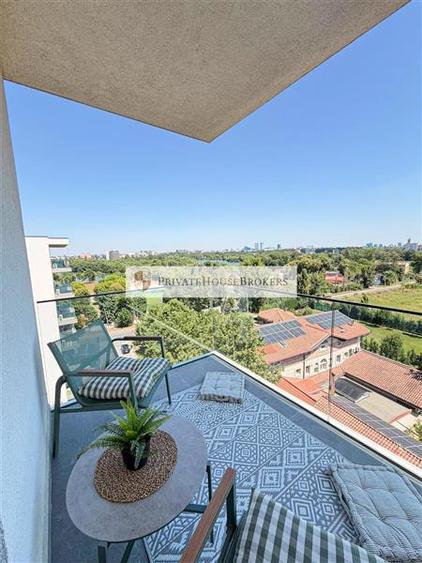 Apartament cu 2 camere semidecomandat, mobilat în Băneasa