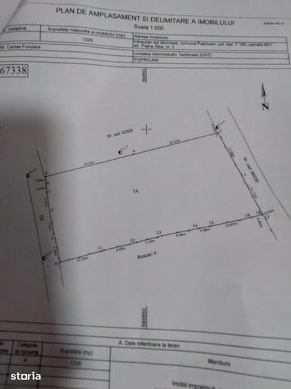 Teren de 1326 mp, în Popricani