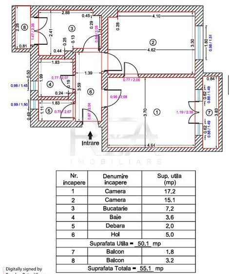 Apartament cu 2 camere decomandat, mobilat în Regie