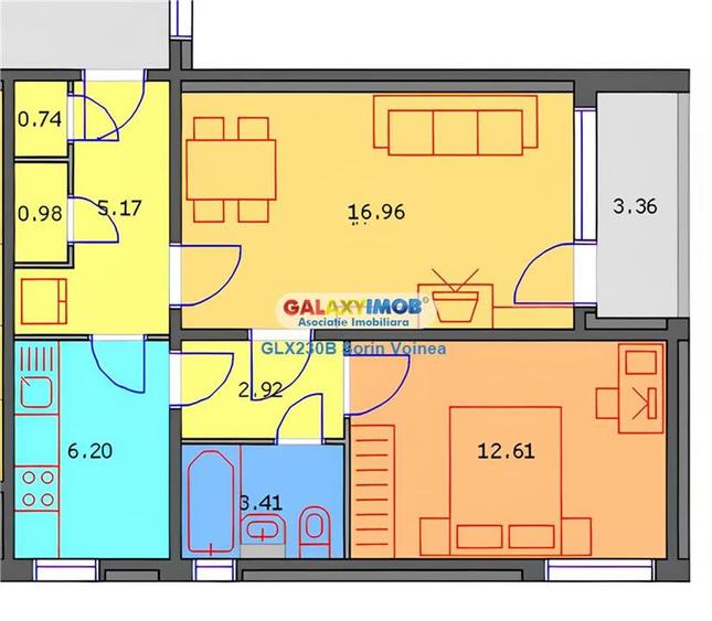 Apartament cu 2 camere decomandat în Berceni