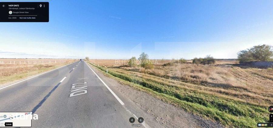 Teren 8.044 mp (1.828 mp intravilan + 6.256 mp arabil), deschidere 35,