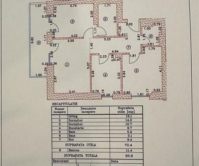 Apartament cu 3 camere în Sud-Vest
