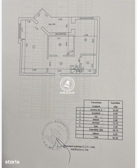 Apartament cu 2 camere decomandat, mobilat în Frumoasa