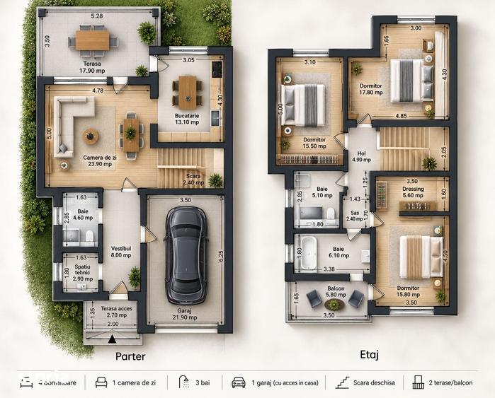Comision 0% Duplex 4 camere | 154 mp utili | Cartier asfaltat - Chisod - 13