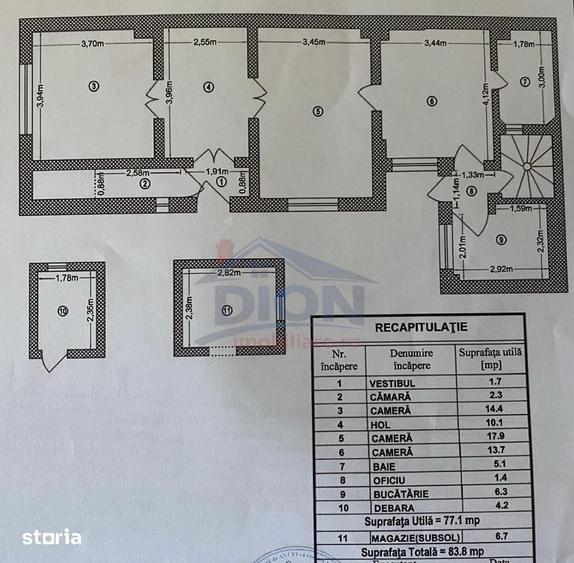 Apartament cu 3 camere semidecomandat în Decebal