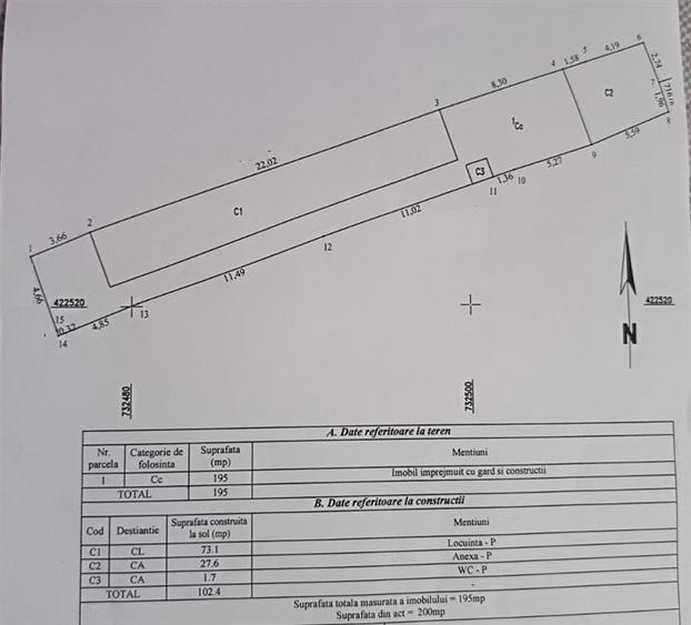 Casă individuală cu 3 camere cu Canalizare în Central