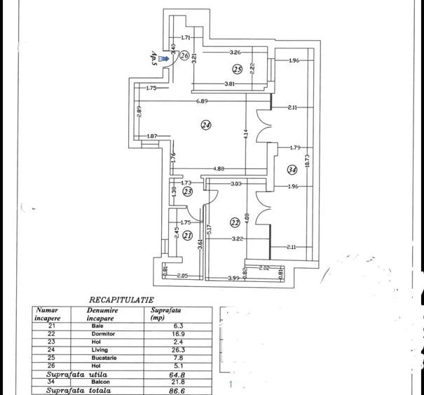 Apartament cu 2 camere în Floreasca