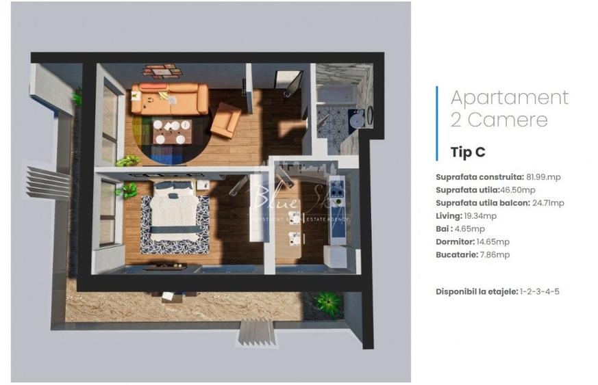 Apartament cu 2 camere decomandat în Eforie Nord