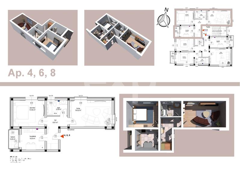 Apartament cu 2 camere decomandat în Central