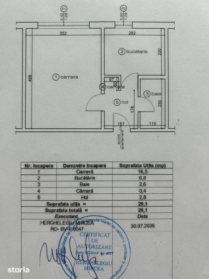 Garsonieră decomandată în Florilor