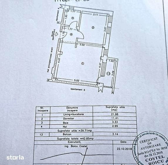 Apartament cu 2 camere în Nord