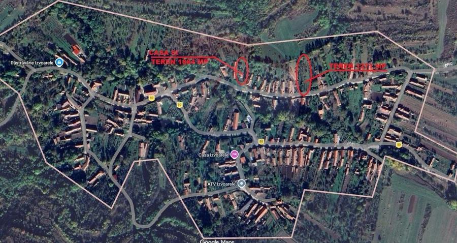Teren Construcții intravilan de 1271 mp, în Izvoarele (Livezile)