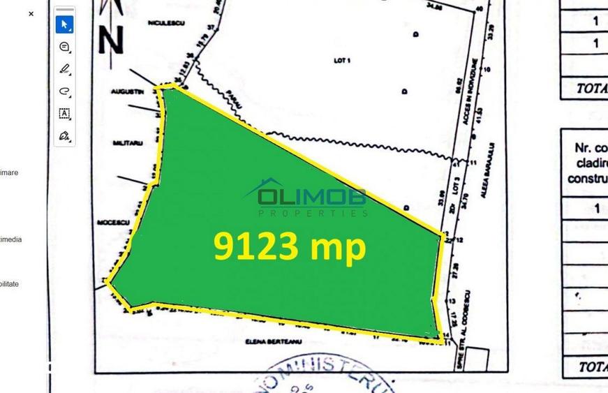 Teren de 9123 mp, în Central