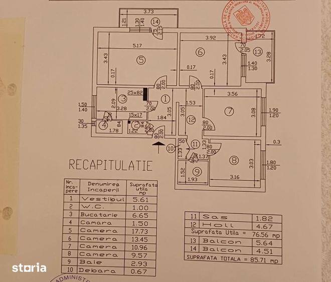 Apartament cu 4 camere decomandat în Militari