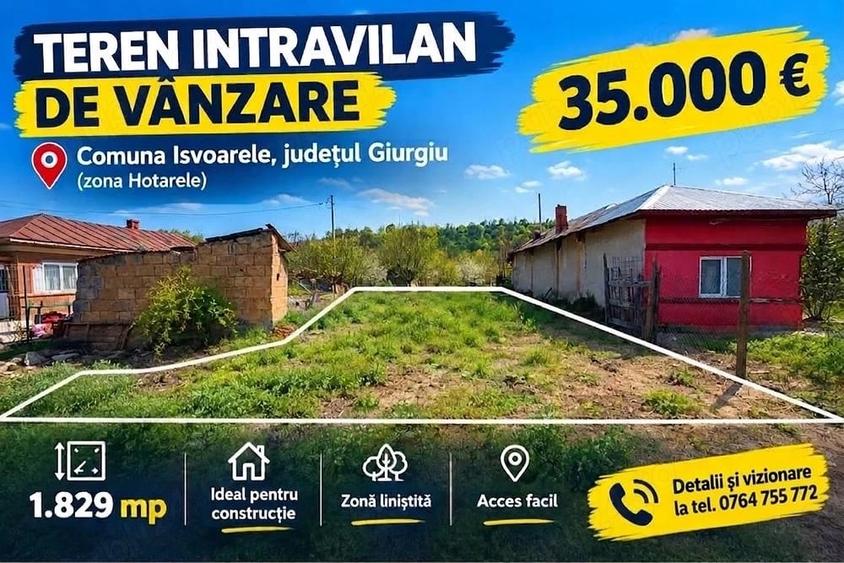 Teren de 1829 mp, în Izvoarele
