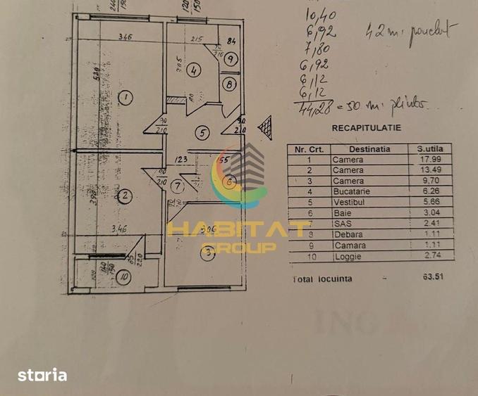 Apartament Decomandat 3 Camere 63.51mp Zona Brancoveanu - 11