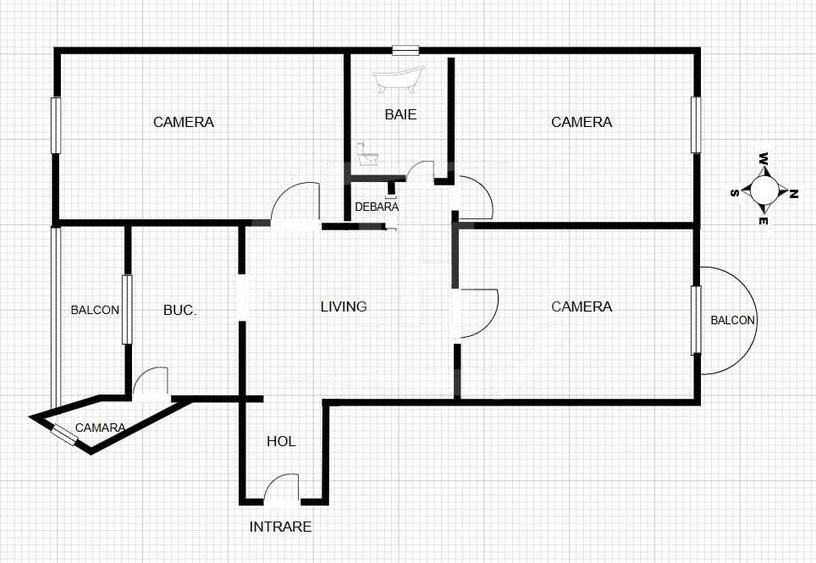 Apartament cu 4 camere semidecomandat, mobilat în Mărăști